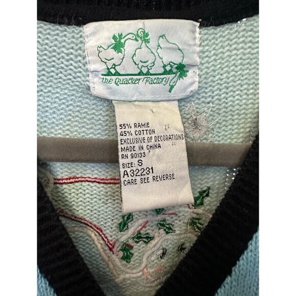 Vintage Christmas Cardigan The Quacker Factory Sweater Grandmacore Santa Small - Picture 4 of 9